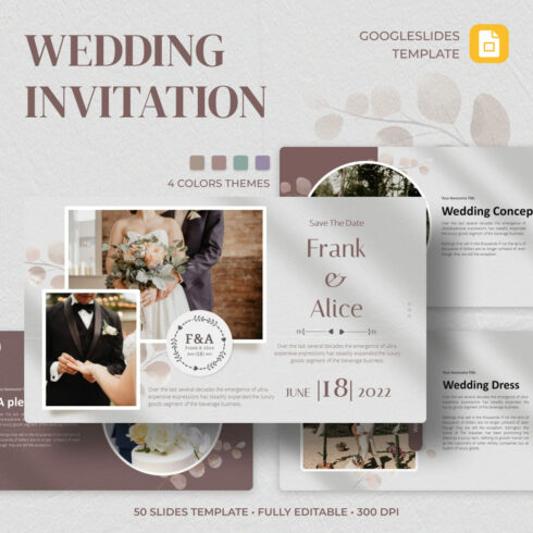 Wedding Invitation Google Slides Theme.