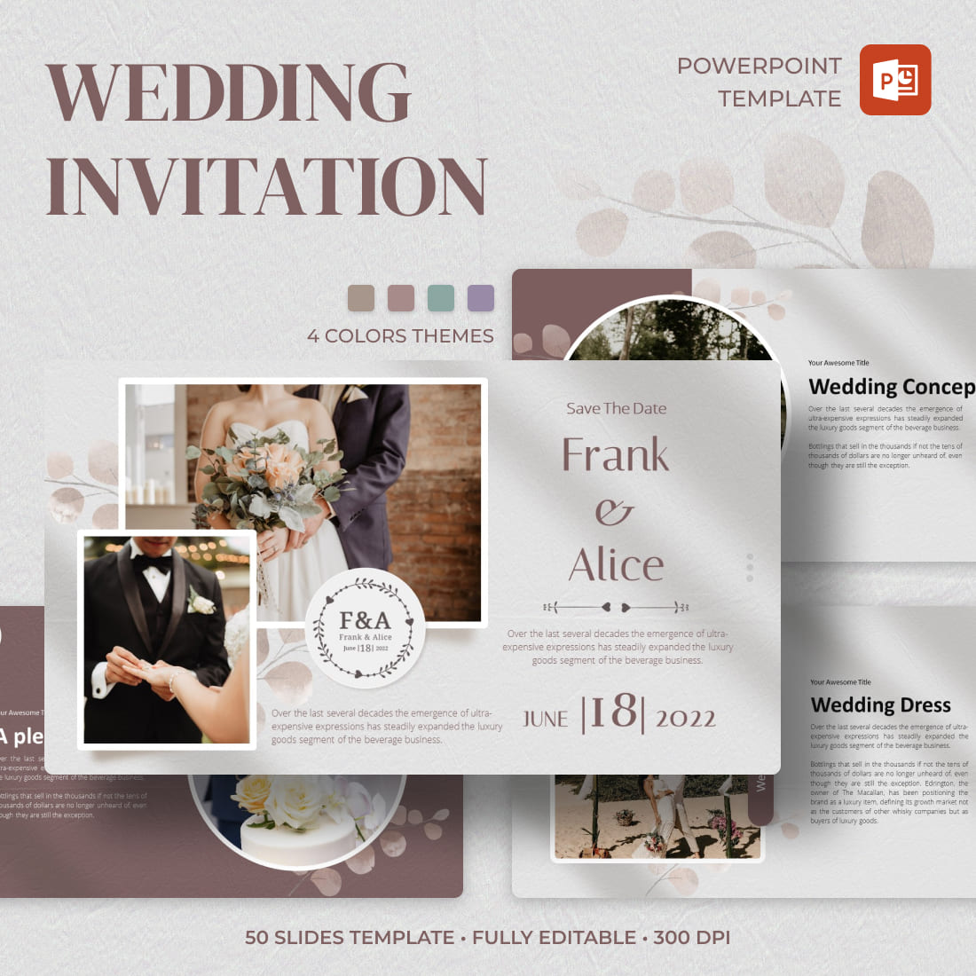 Wedding Invitation Powerpoint Template.