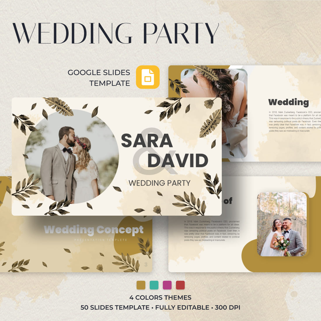Wedding Party Google Slides Theme.