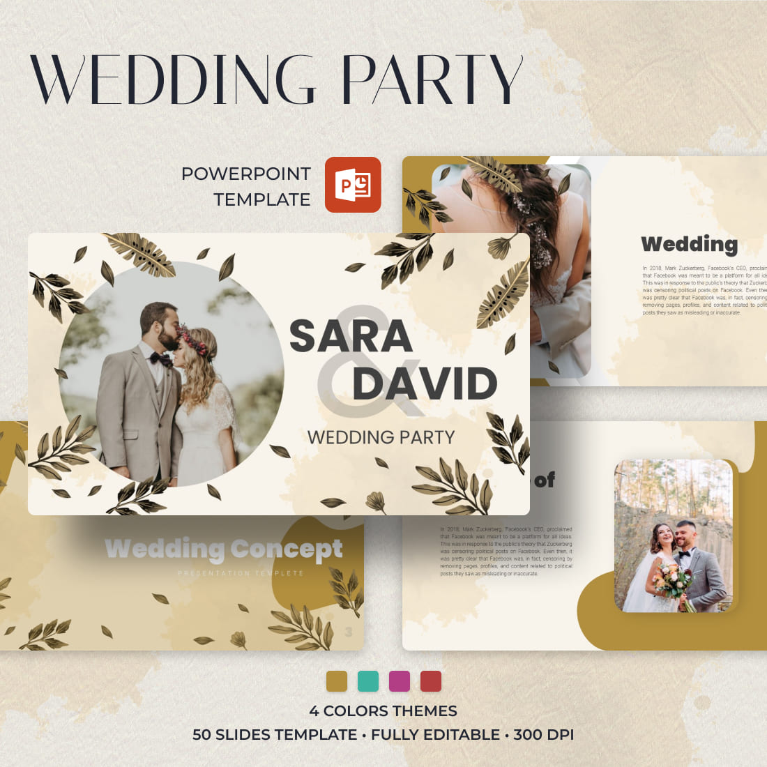 Wedding Party Powerpoint Template.