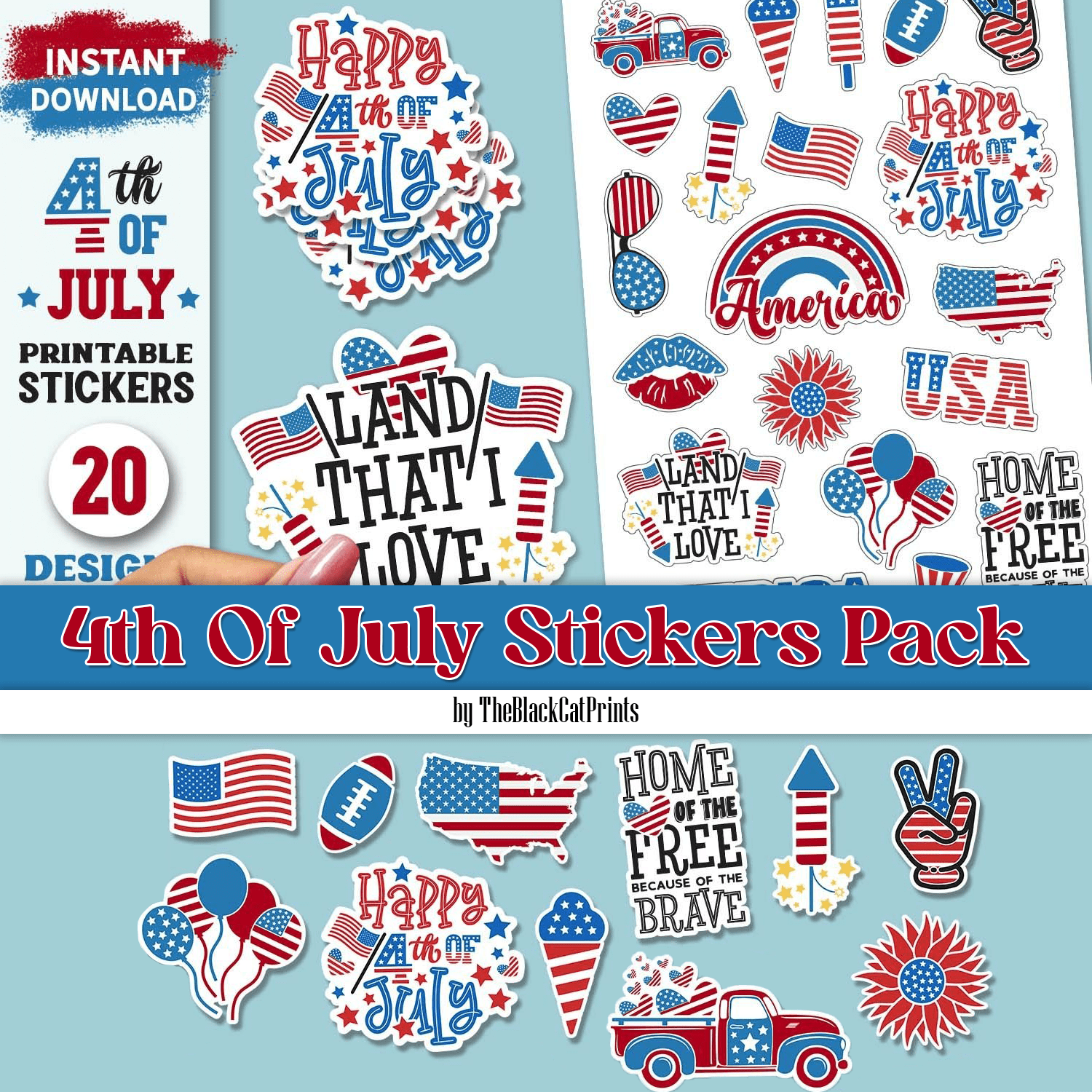 4th Of July Stickers Pack - main image preview.