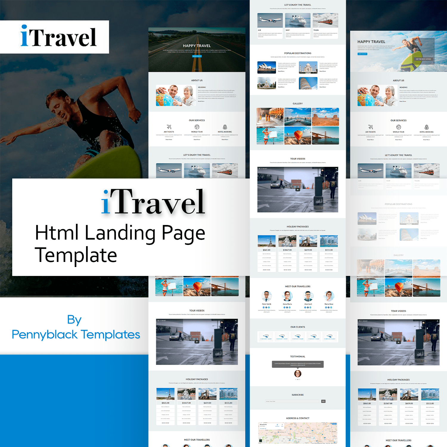iTravel - Html Landing Page Template cover.