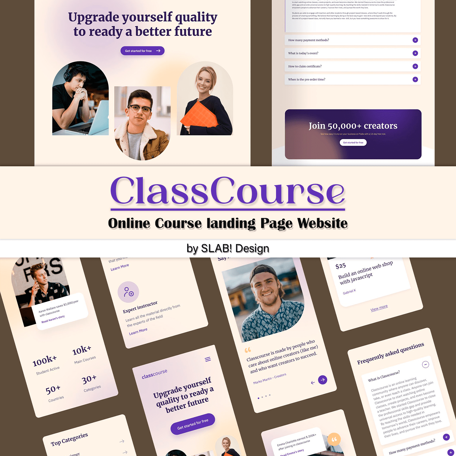 Online Course landing Page Website cover.