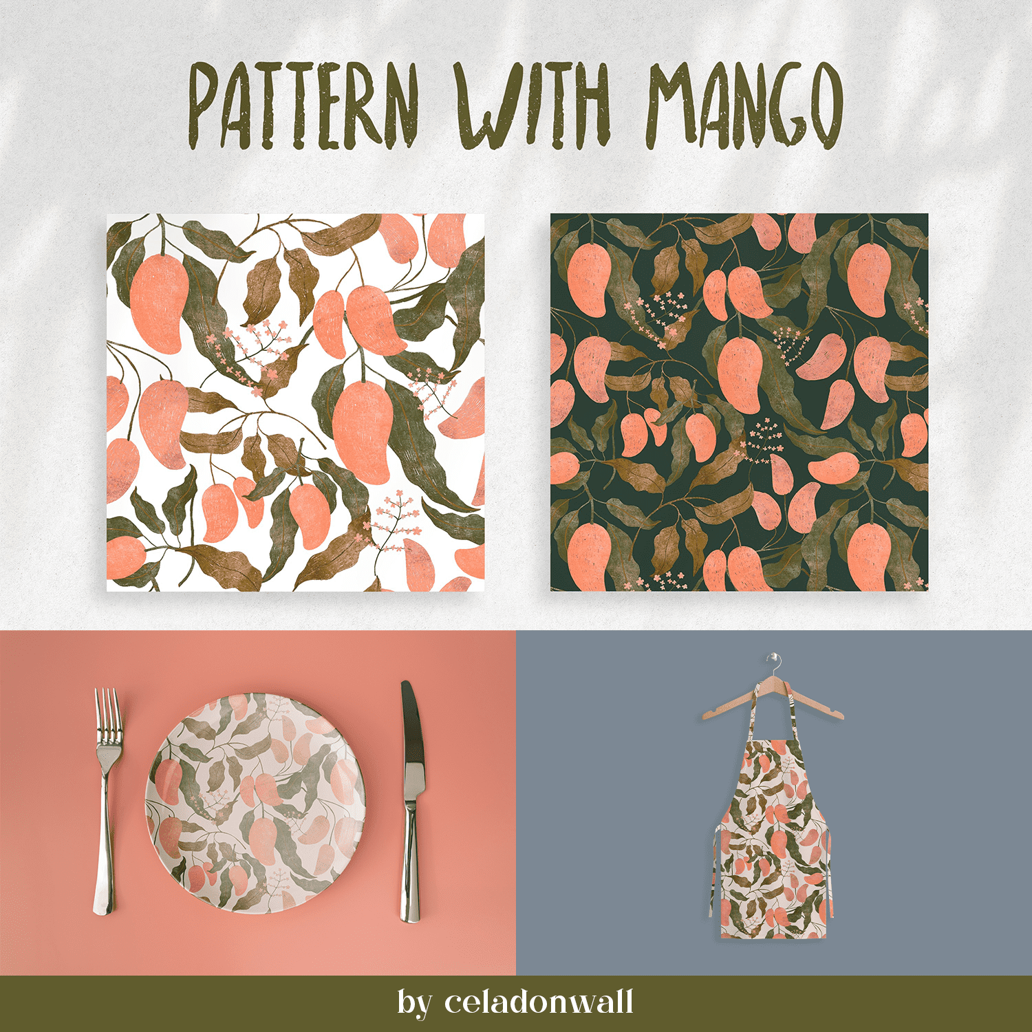 Pattern with mango - main image preview.
