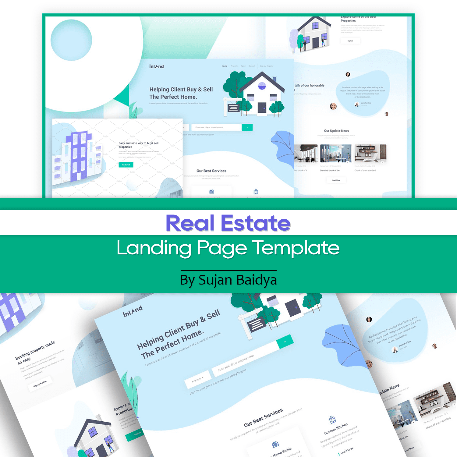 Real Estate Landing Page Template cover.
