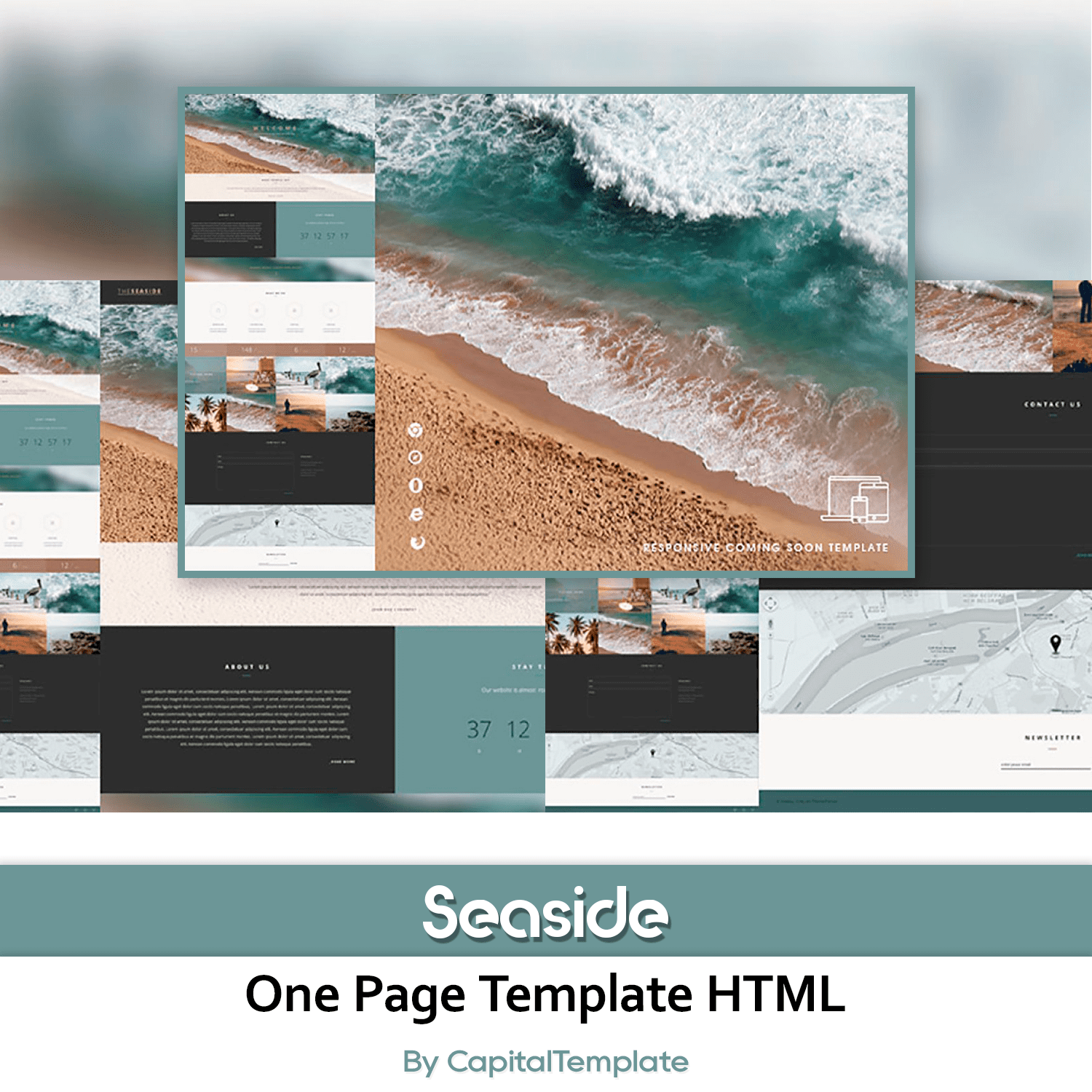 Seaside - One Page Template HTML cover.