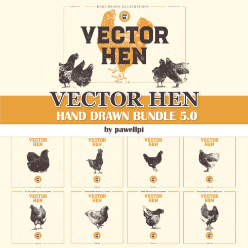VECTOR HEN HAND DRAWN BUNDLE 5.0.