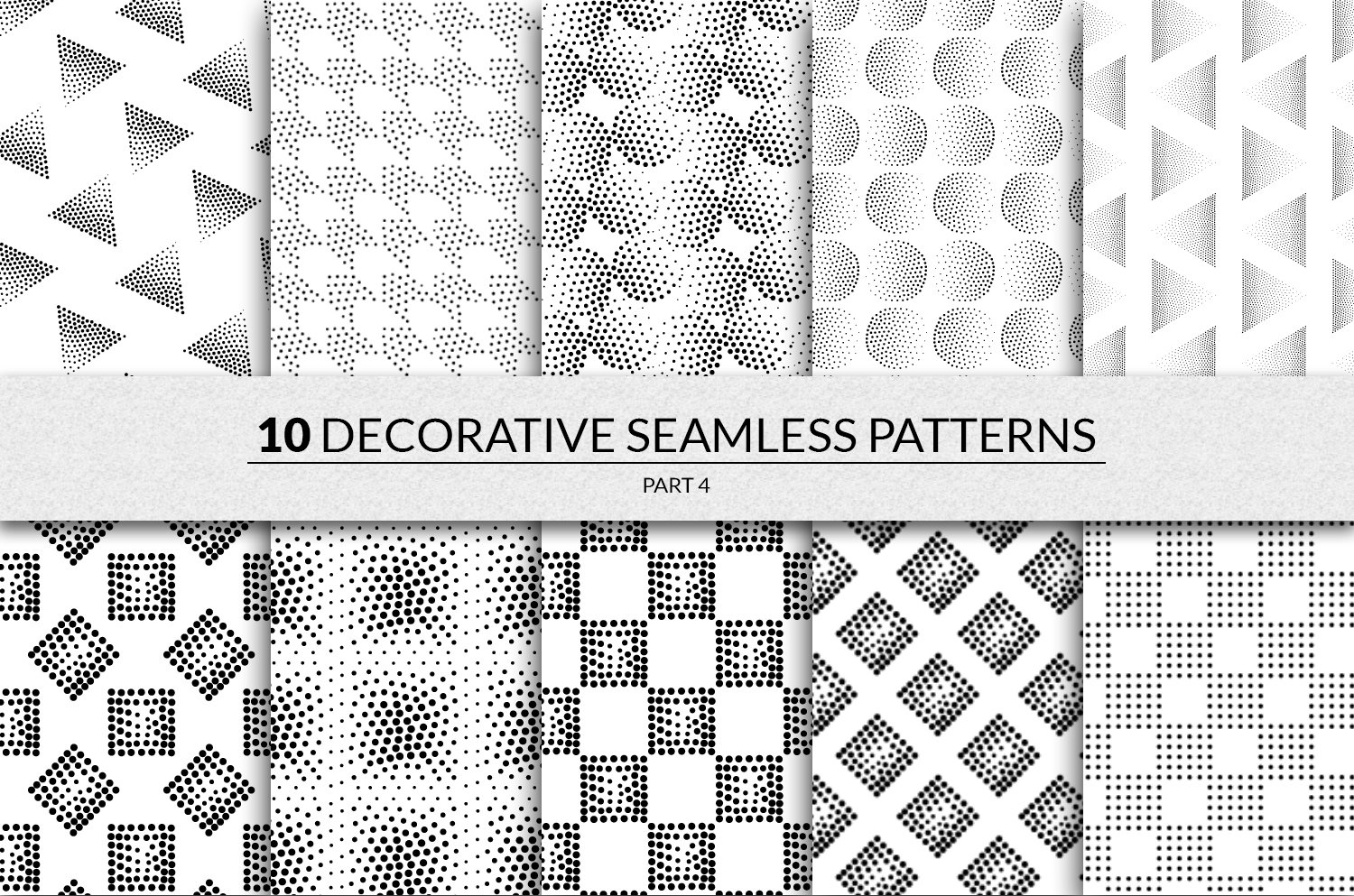 Cool grey patterns with different geometrics shapes with gradient.