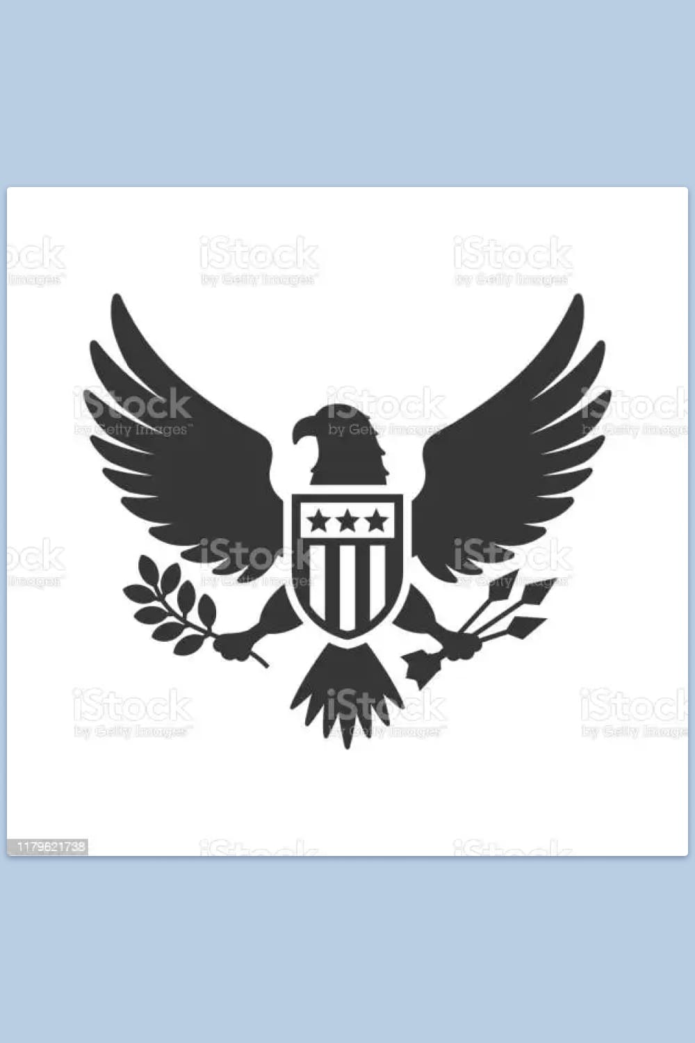 American Presidential National Eagle Sign on White Background.