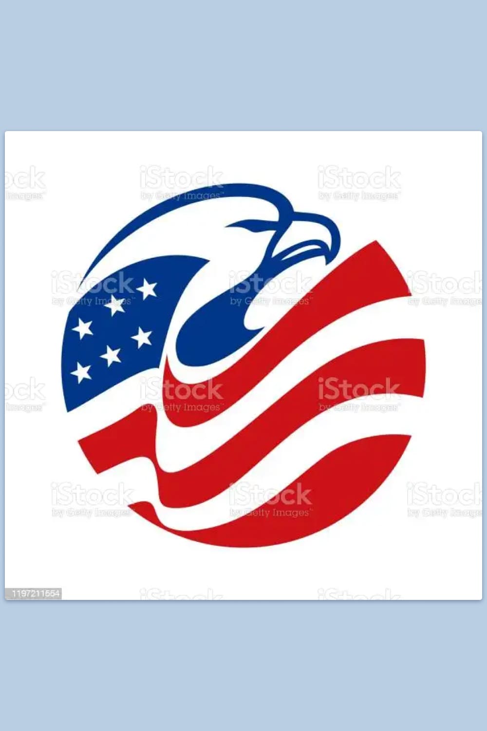 Stylishly designed American flag in form of the eagle.