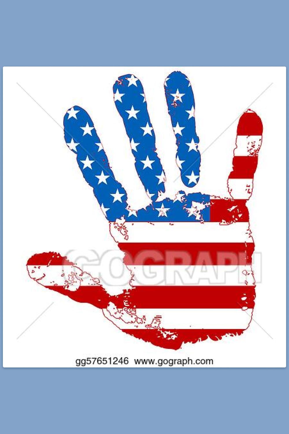 Abstract hand united states flag.