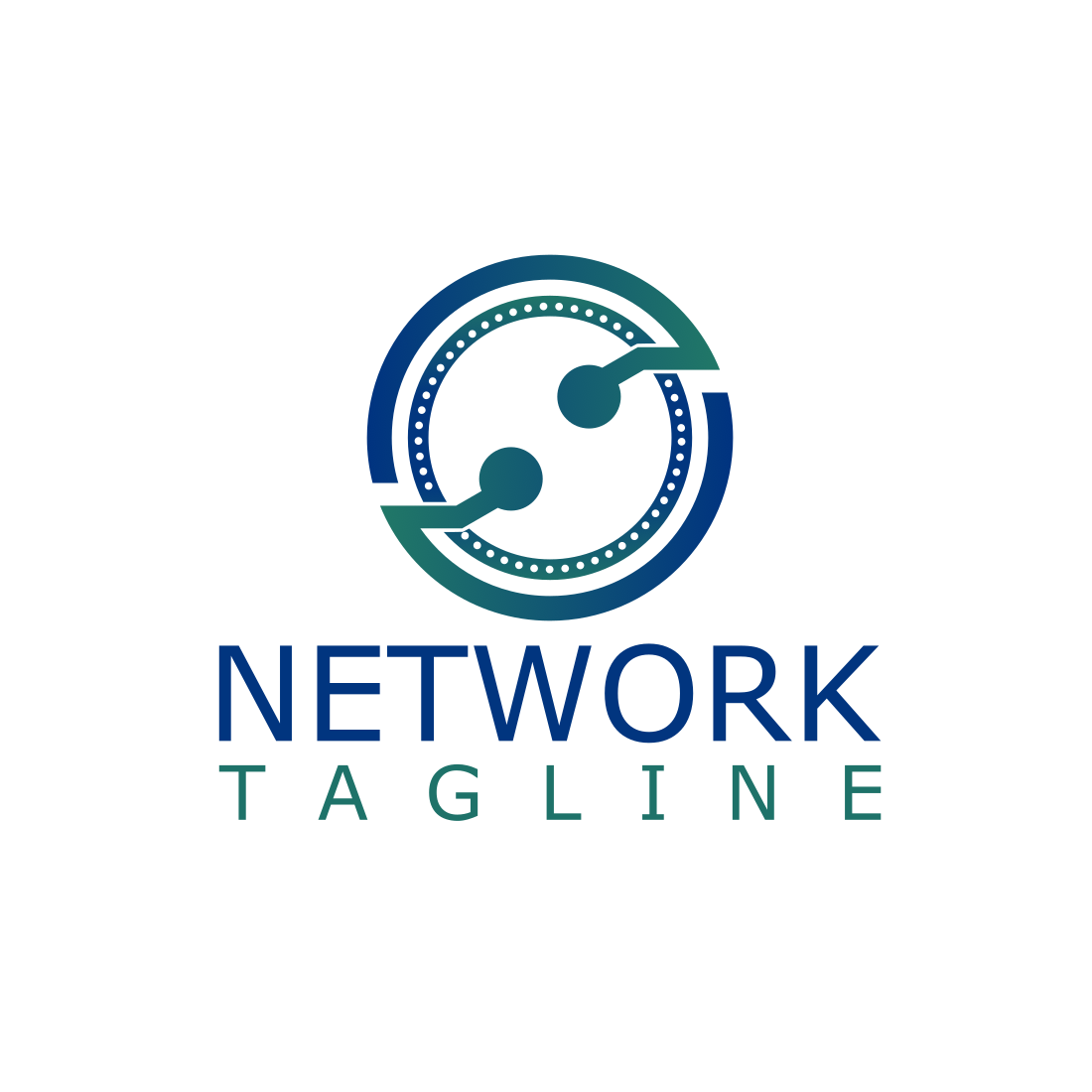 Cool Network Sign Logo Design Template cover image.