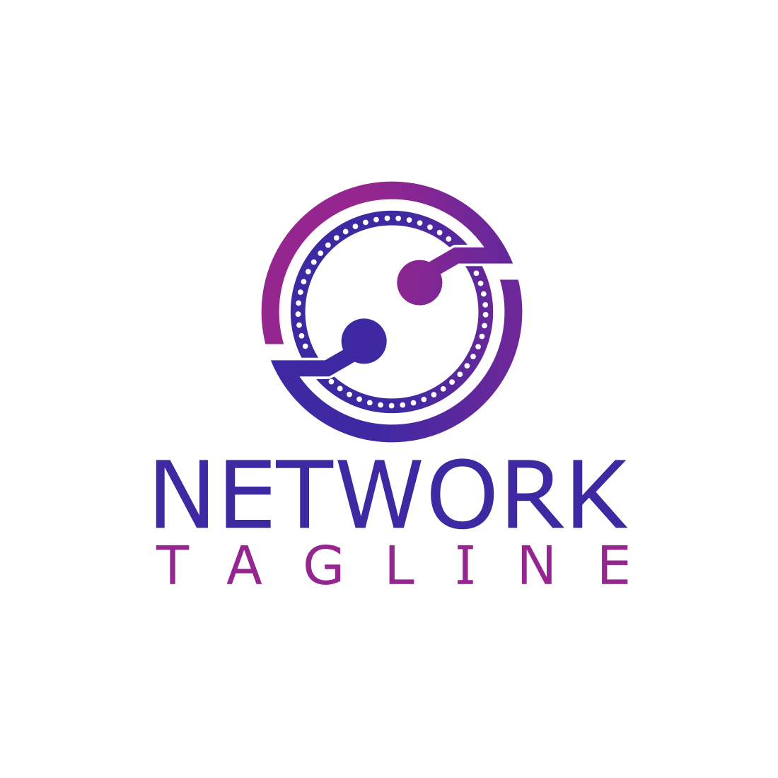Cool Network Sign Logo Design Template previews.