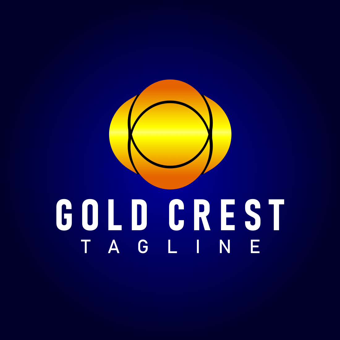 Gold Crest Abstract Logo Design previews.