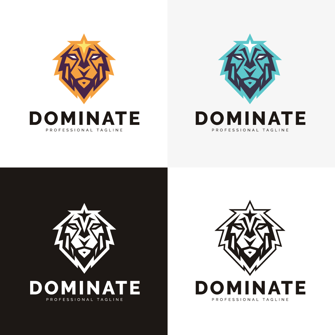 Lion Animal Strong Supreme Vector Logo King Dominant Majestic Logo previews image.