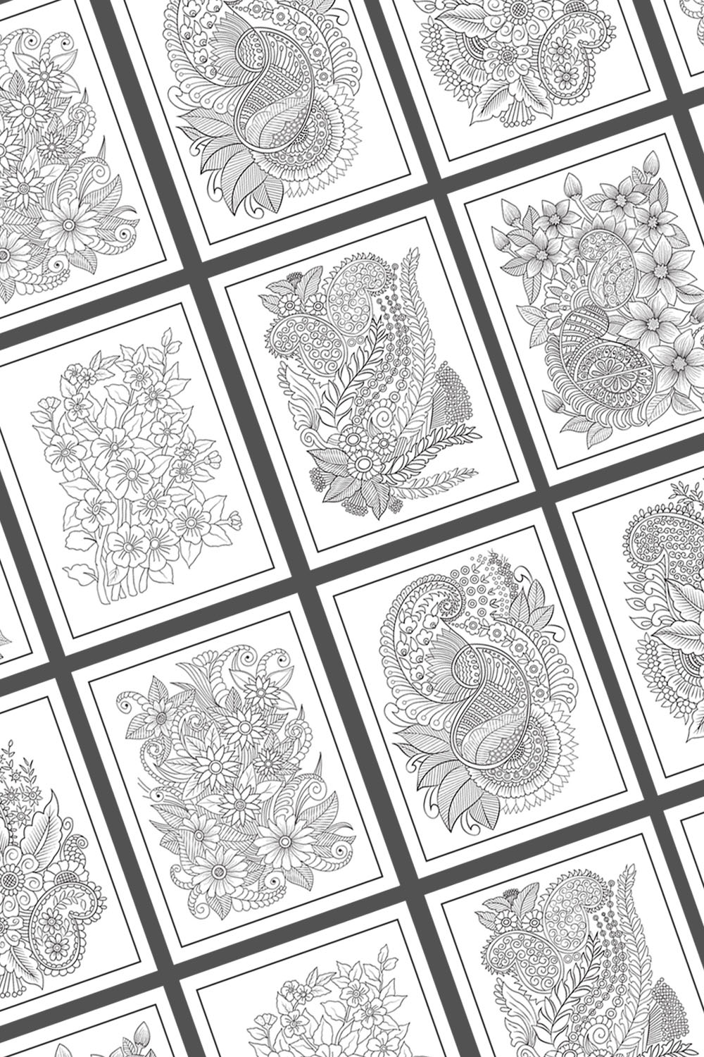 High Detailed Flower Coloring Interior previews.