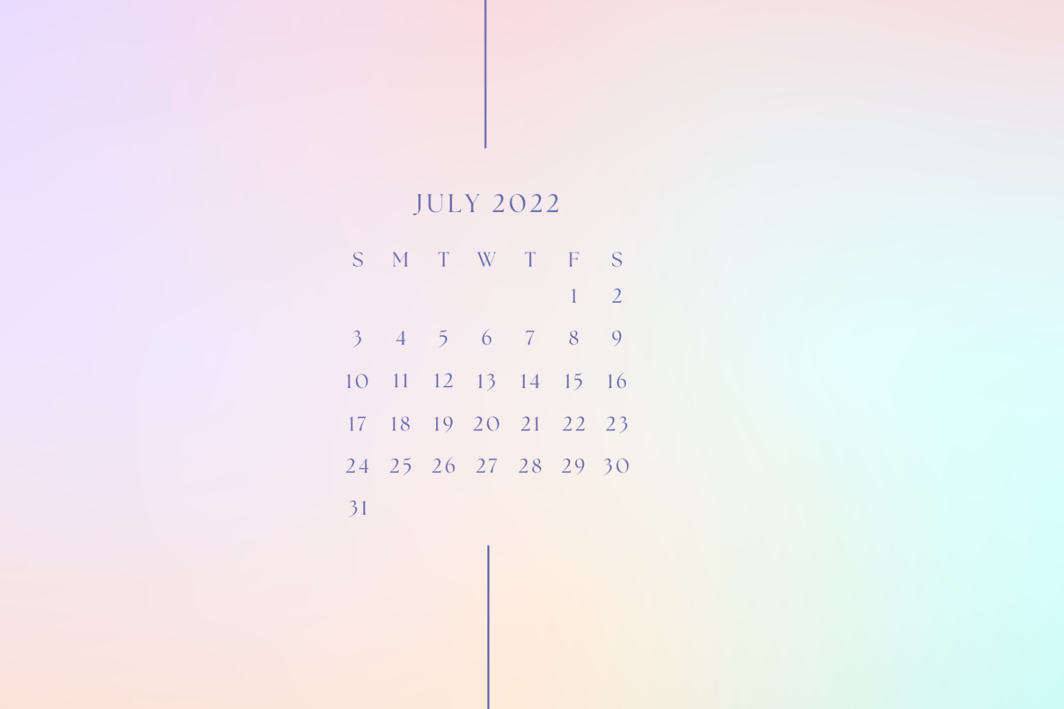 Simple calendar on colorful blurry background.