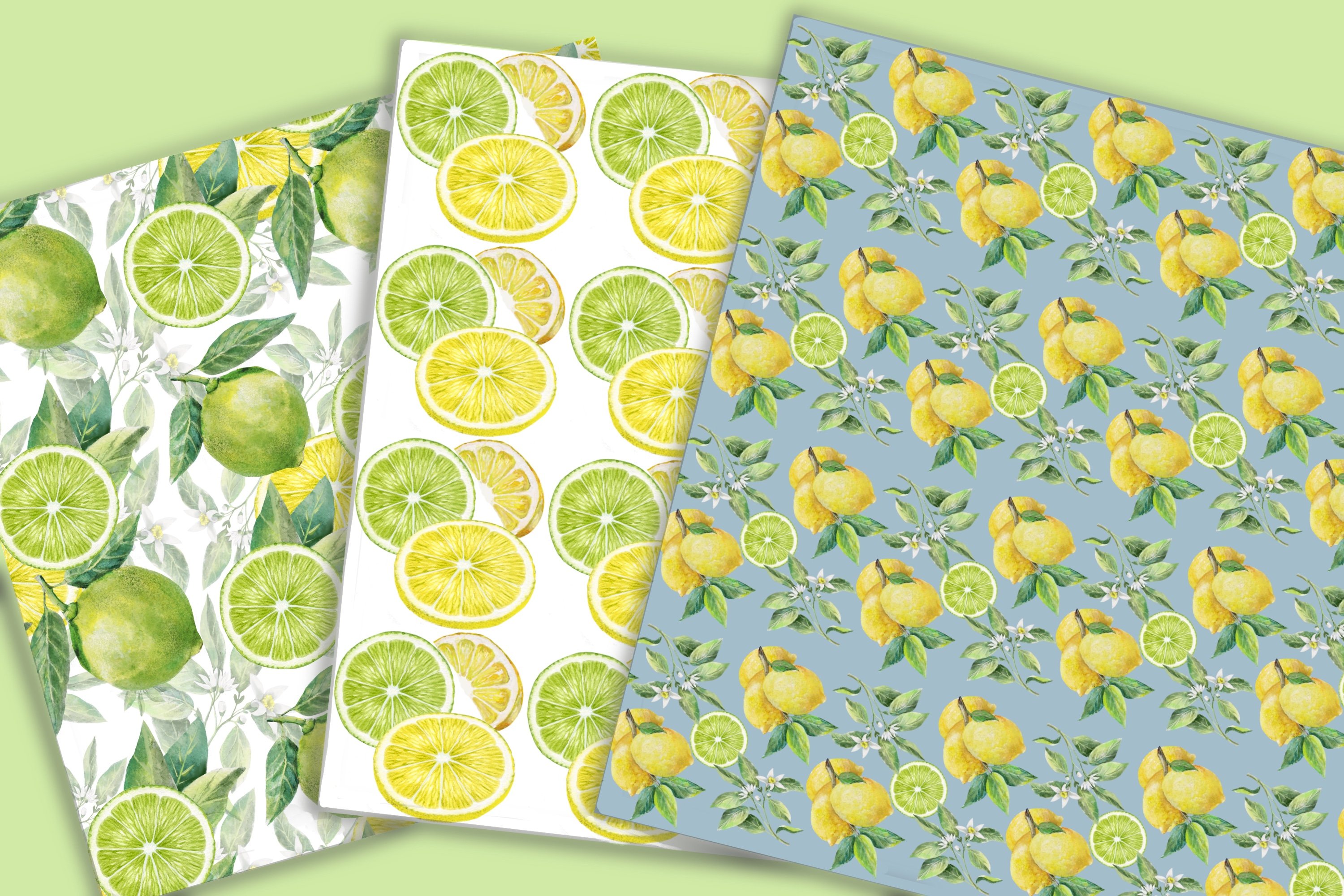 Delicate lemon patterns for the different purposes.