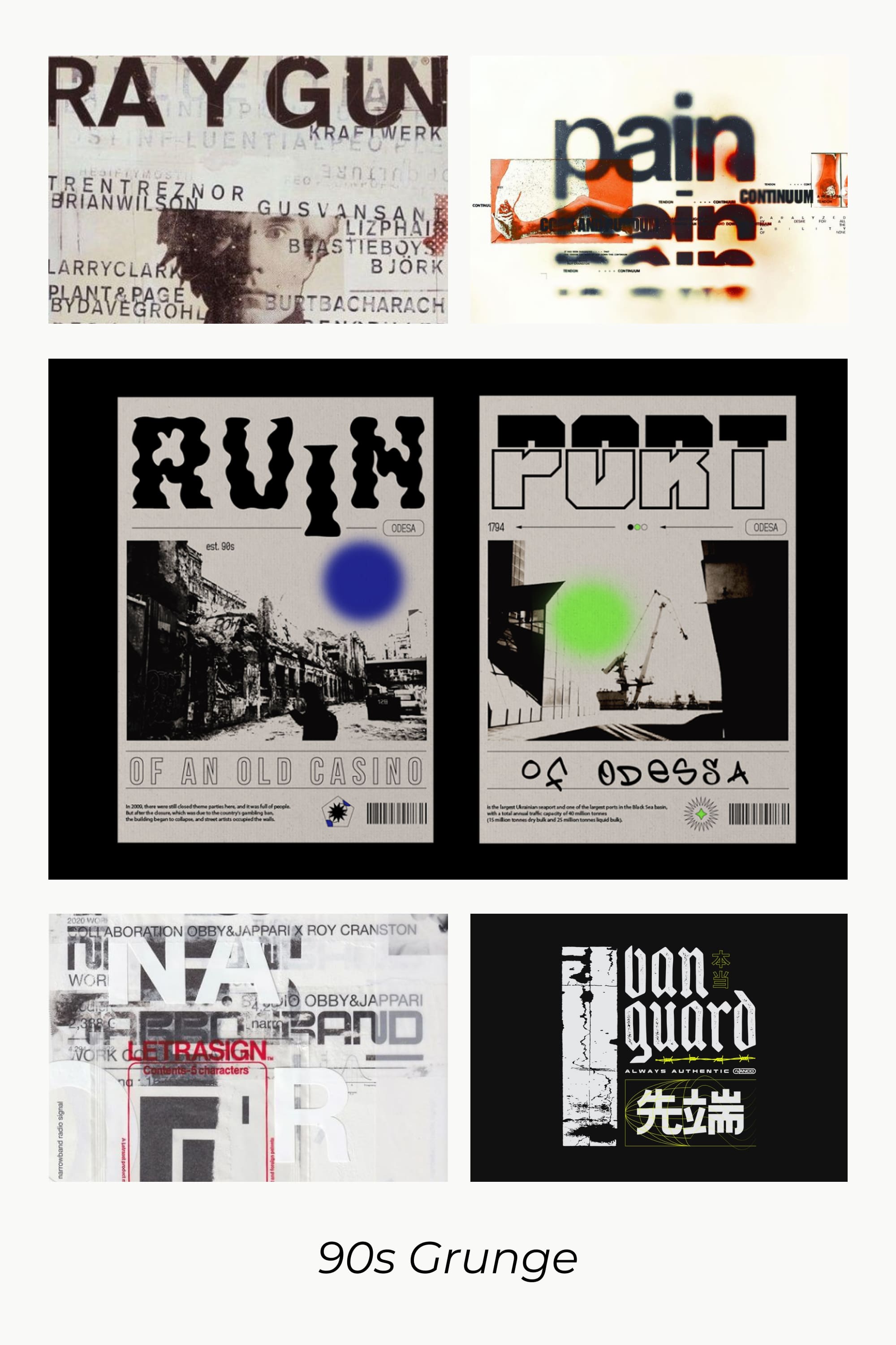 Grunge poster collage.