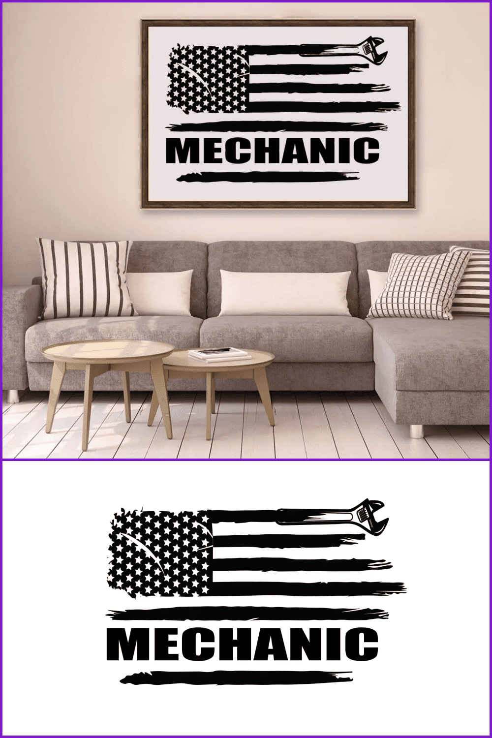 Mechanic American Flag SVG.