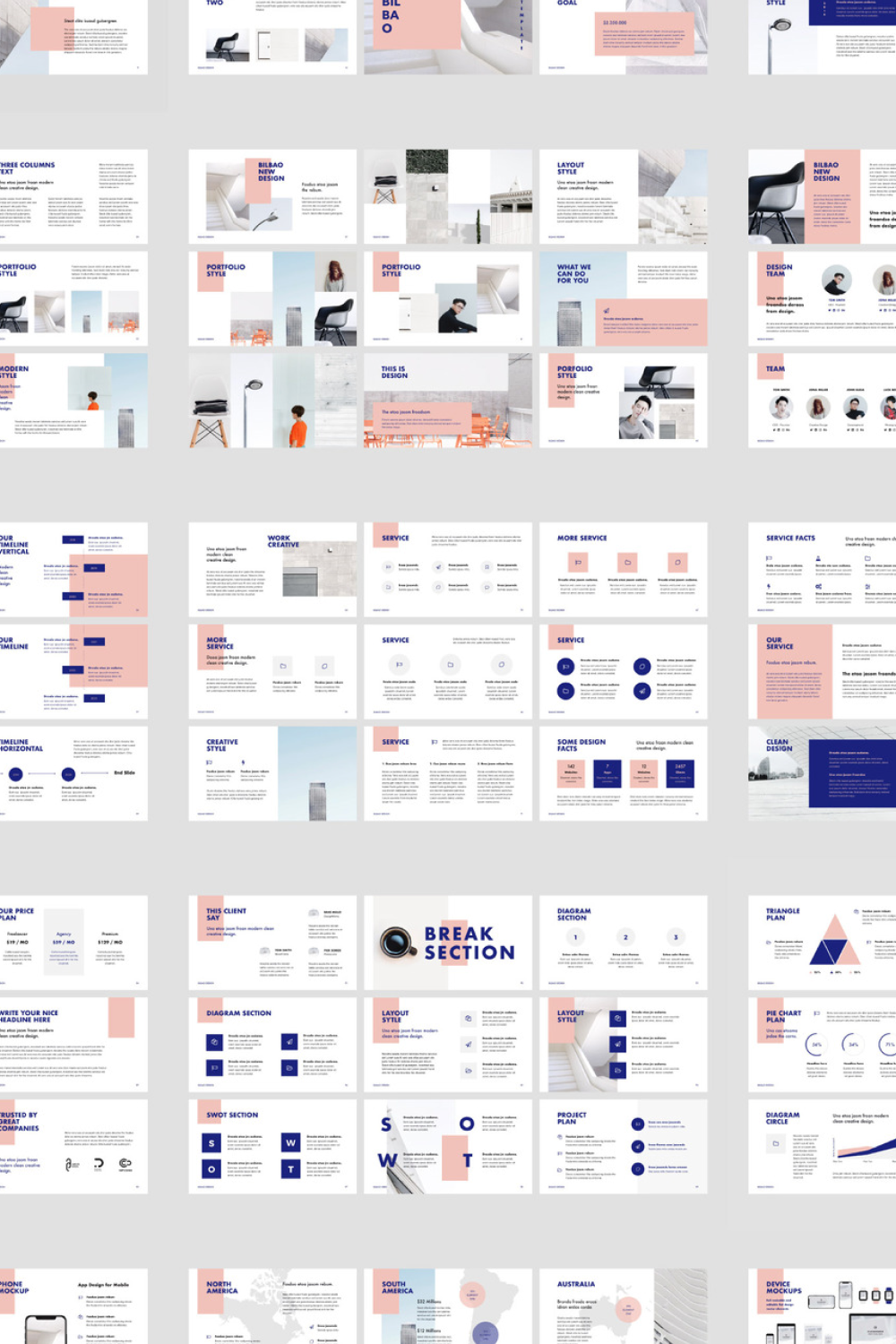 Mix from a large number of pages of presentations.