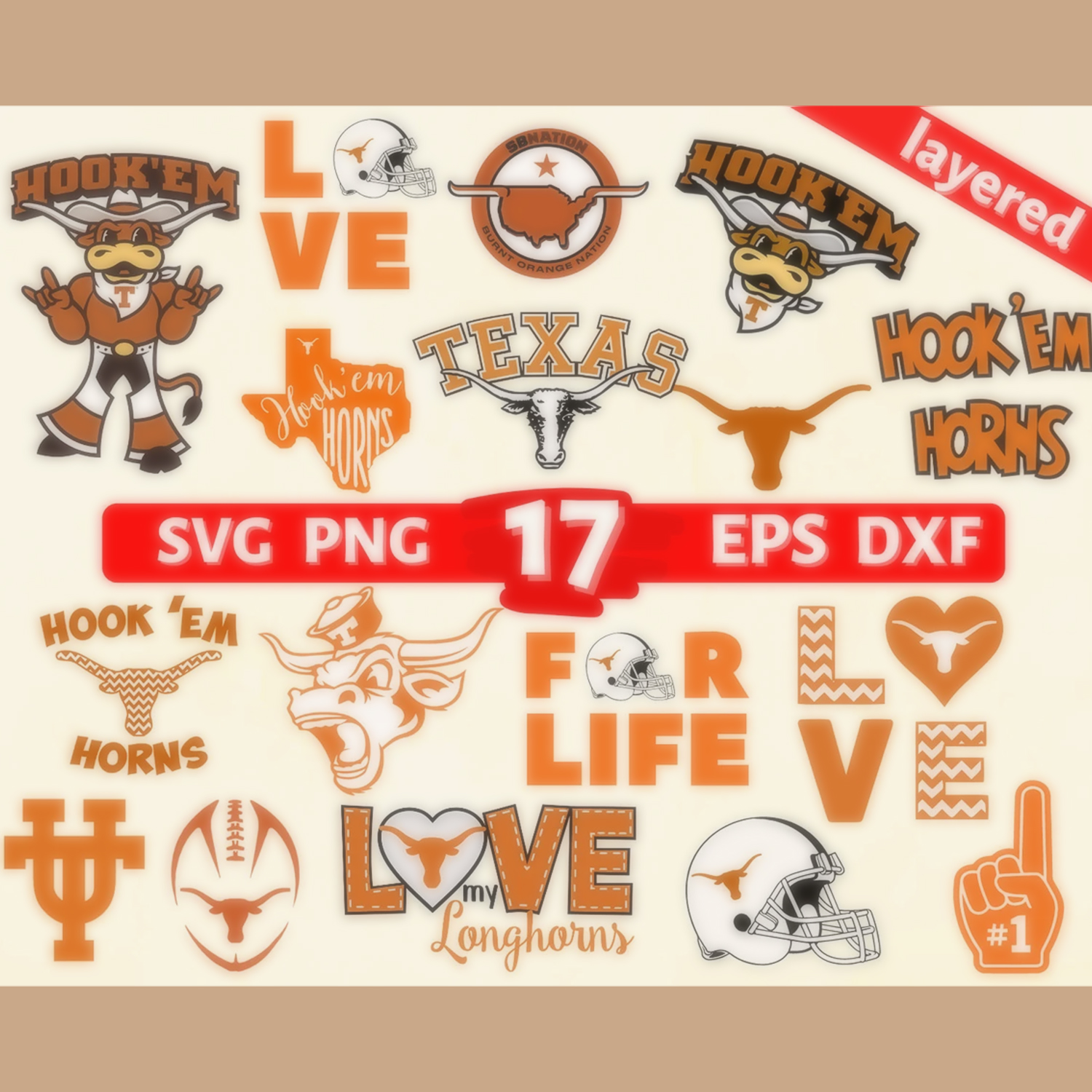 17 Layered items, SVG, Cut file for cricut.