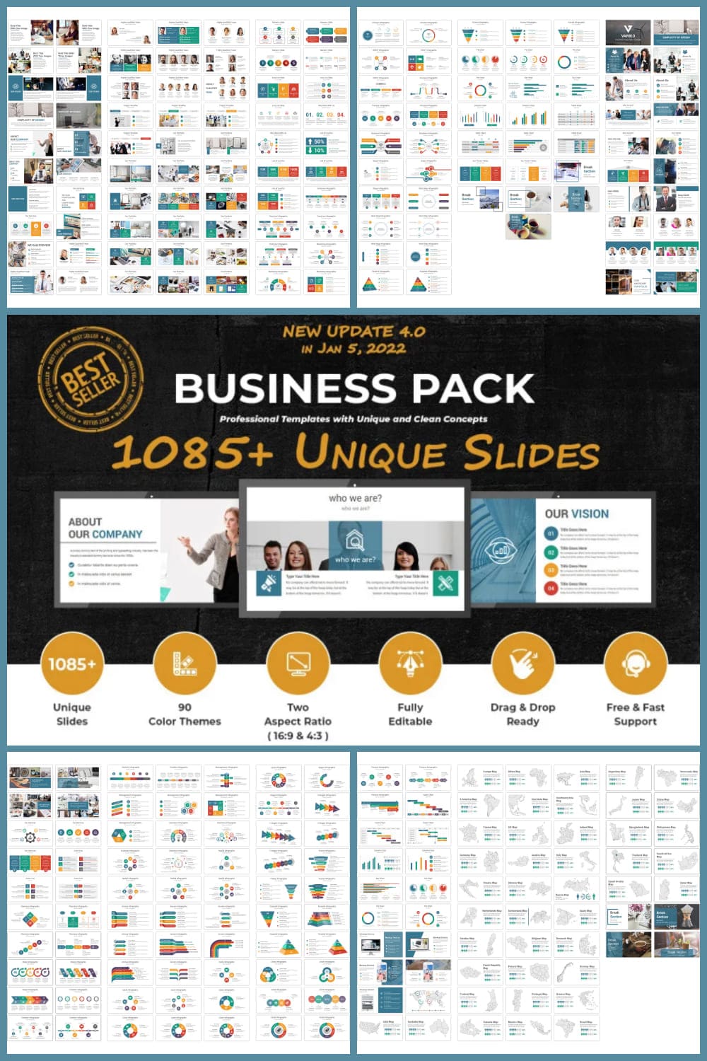 Business Pack PowerPoint Template Collage image.