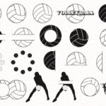 Diverse of volleyball graphic elements.