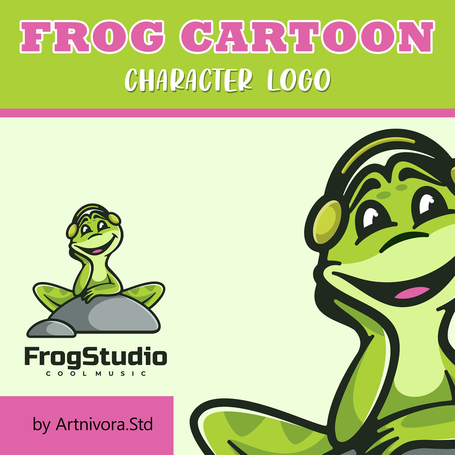 Frog Cartoon Character Logo – MasterBundles