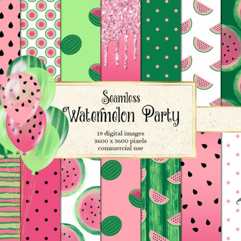 Cover image of Watermelon Party Digital Paper.