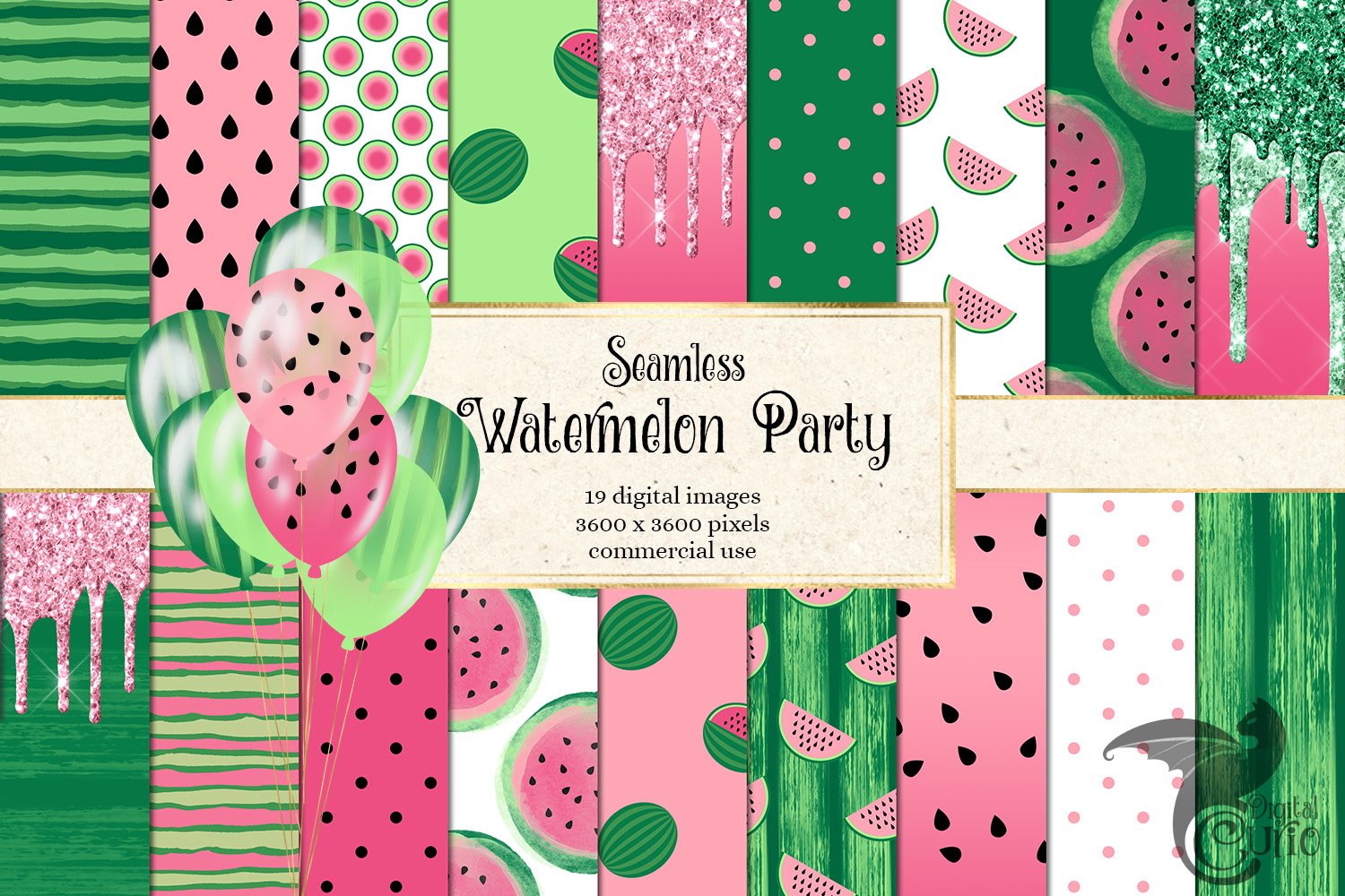 Cover image of Watermelon Party Digital Paper.