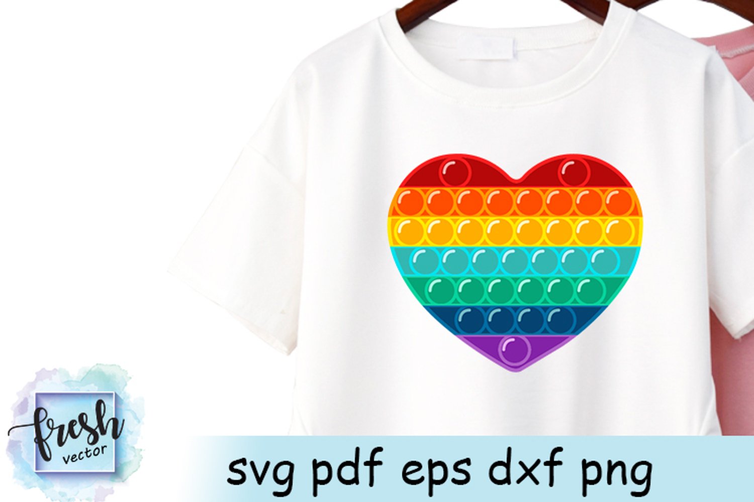 T-shirt with Pop It SVG Bundle.