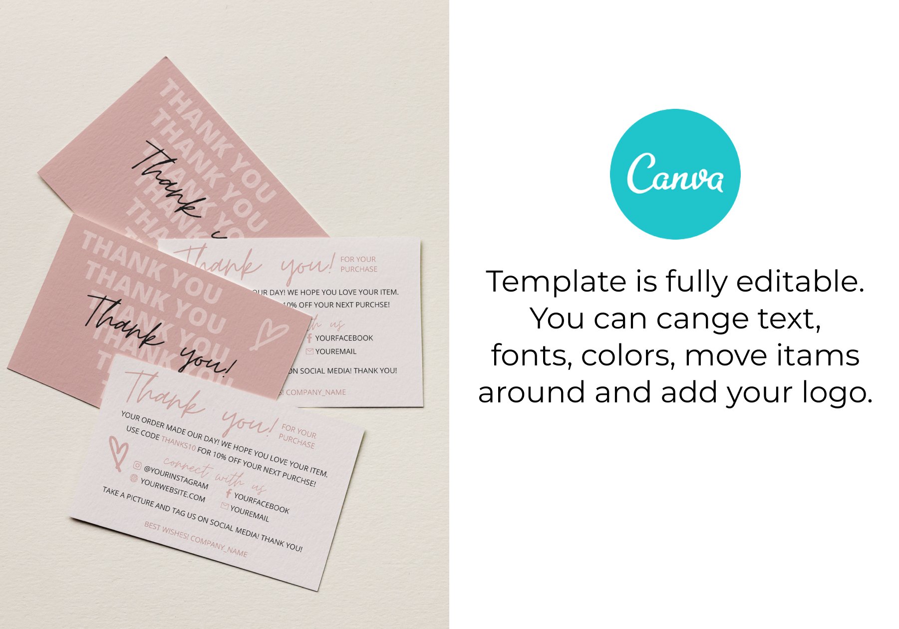 Easy editable pastel cards.