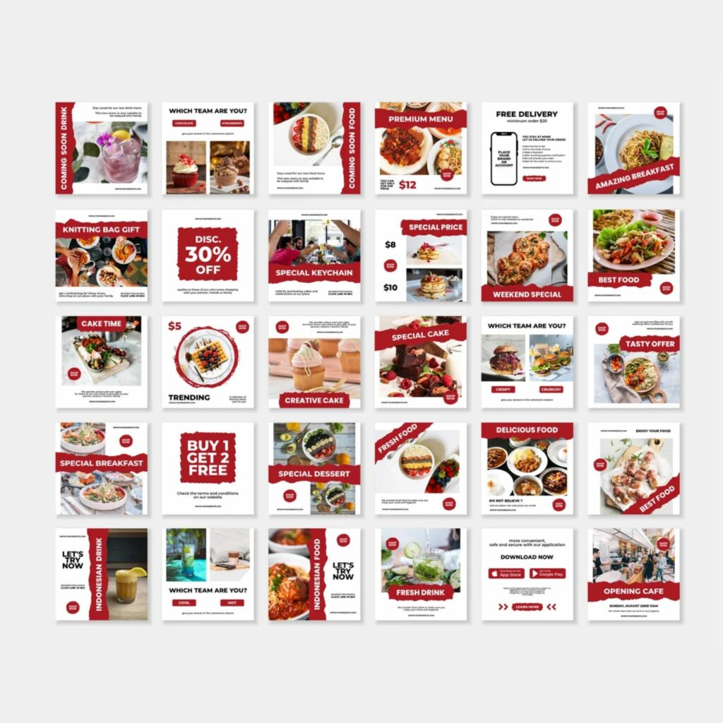 Social Media Marketing Templates Food & Beverage Free Story and