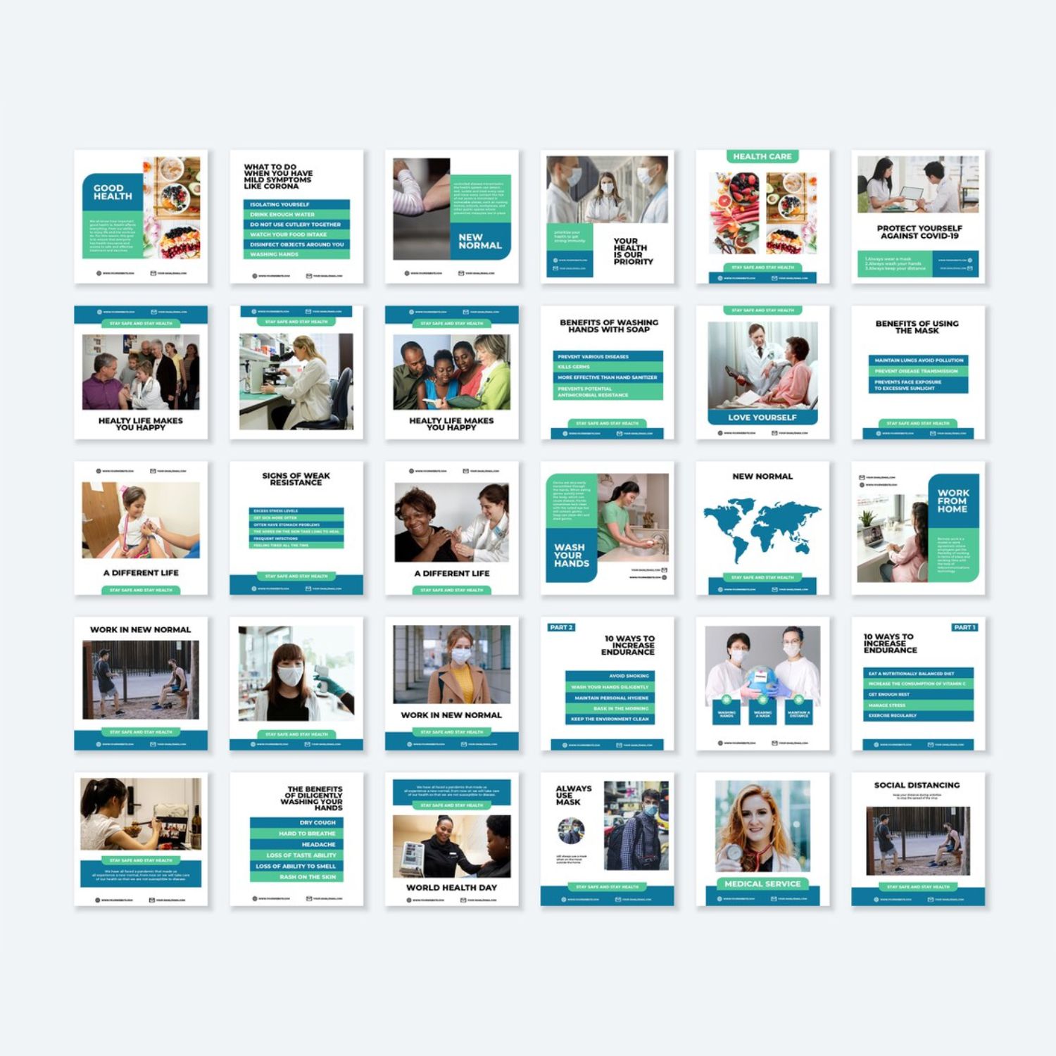 Medical Instagram Marketing Story And Icon Templates Preview Image.