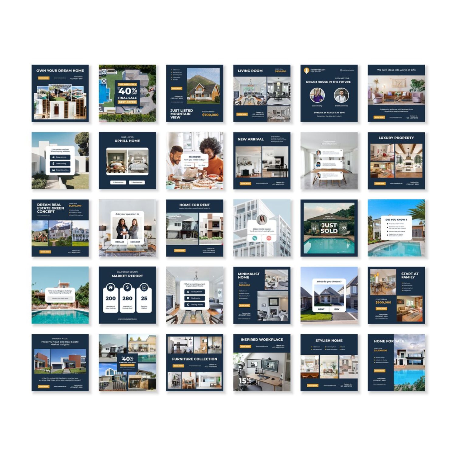 Real Estate Agency Realtor Story And Icon Social Media Template Preview Image.