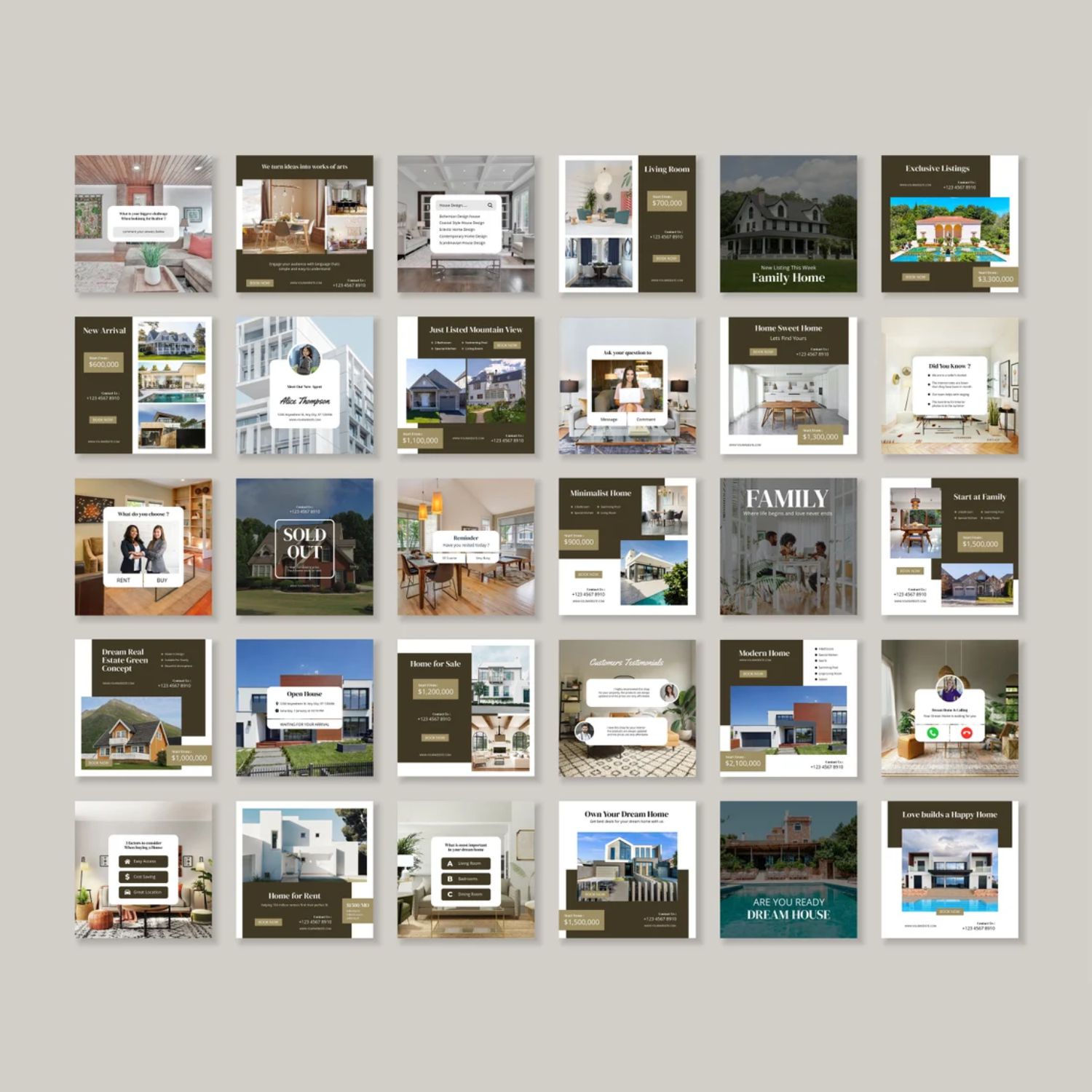 Real Estate Instagram Template Preview Image.