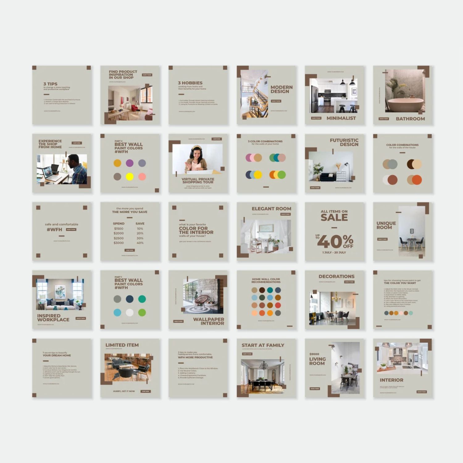 Home Decor Story And Icon Social Media Instagram Marketing Template Preview Image.