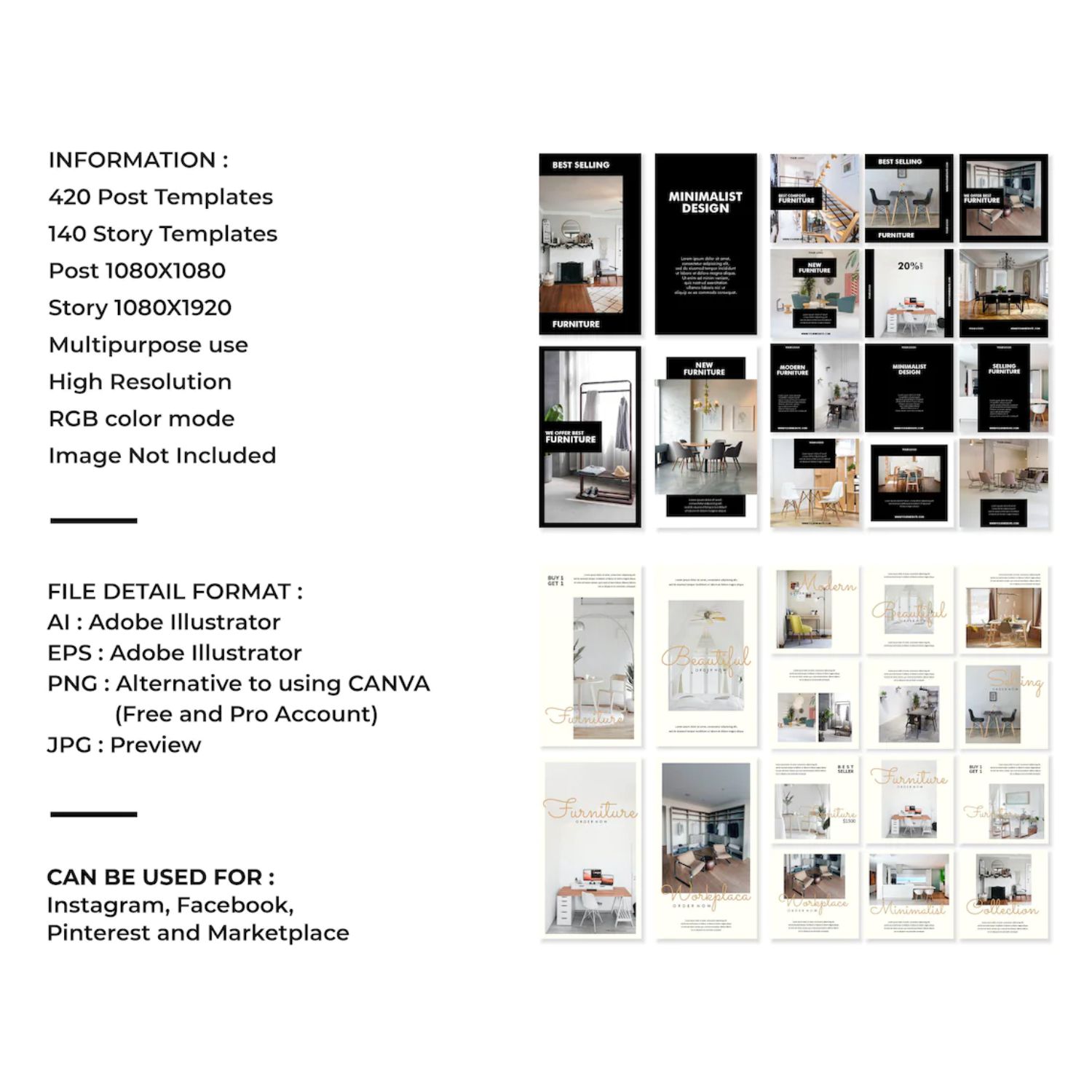 Social Media Bundle Template For Real Estate Preview Image.