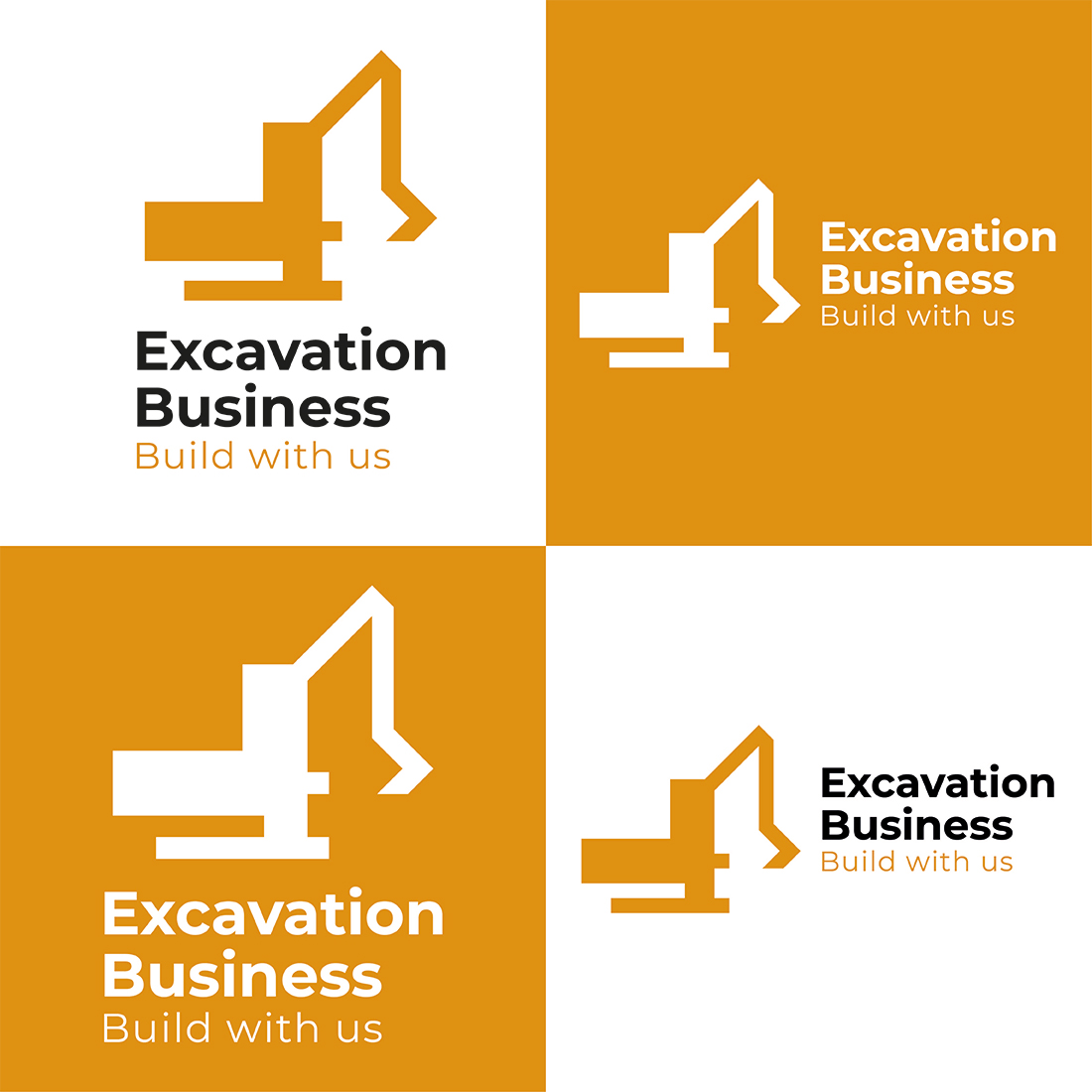 Excavator Logo Template previews.