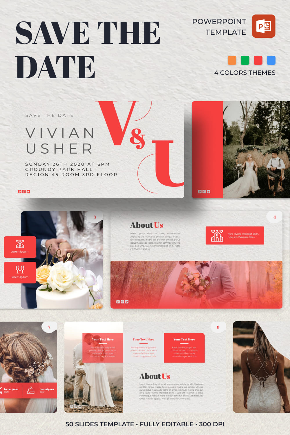 2 savethedate powerpoint template 1000h1500