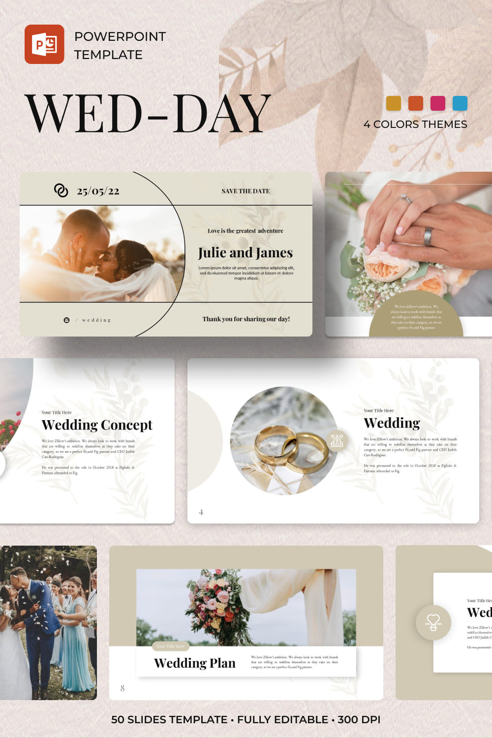 2 wedday powerpoint template 1000h1500