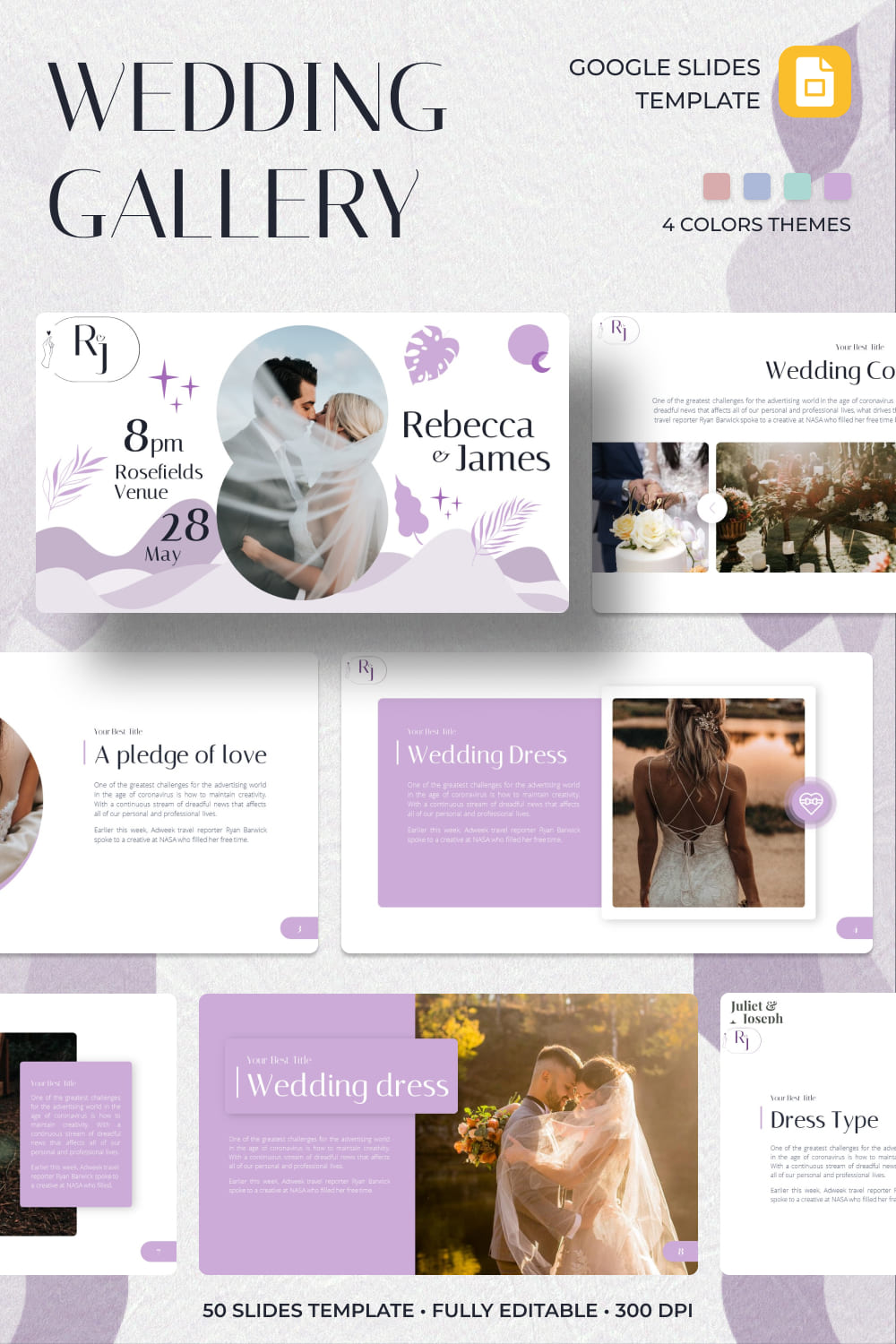 Wedding Gallery Google Slides Theme cover.