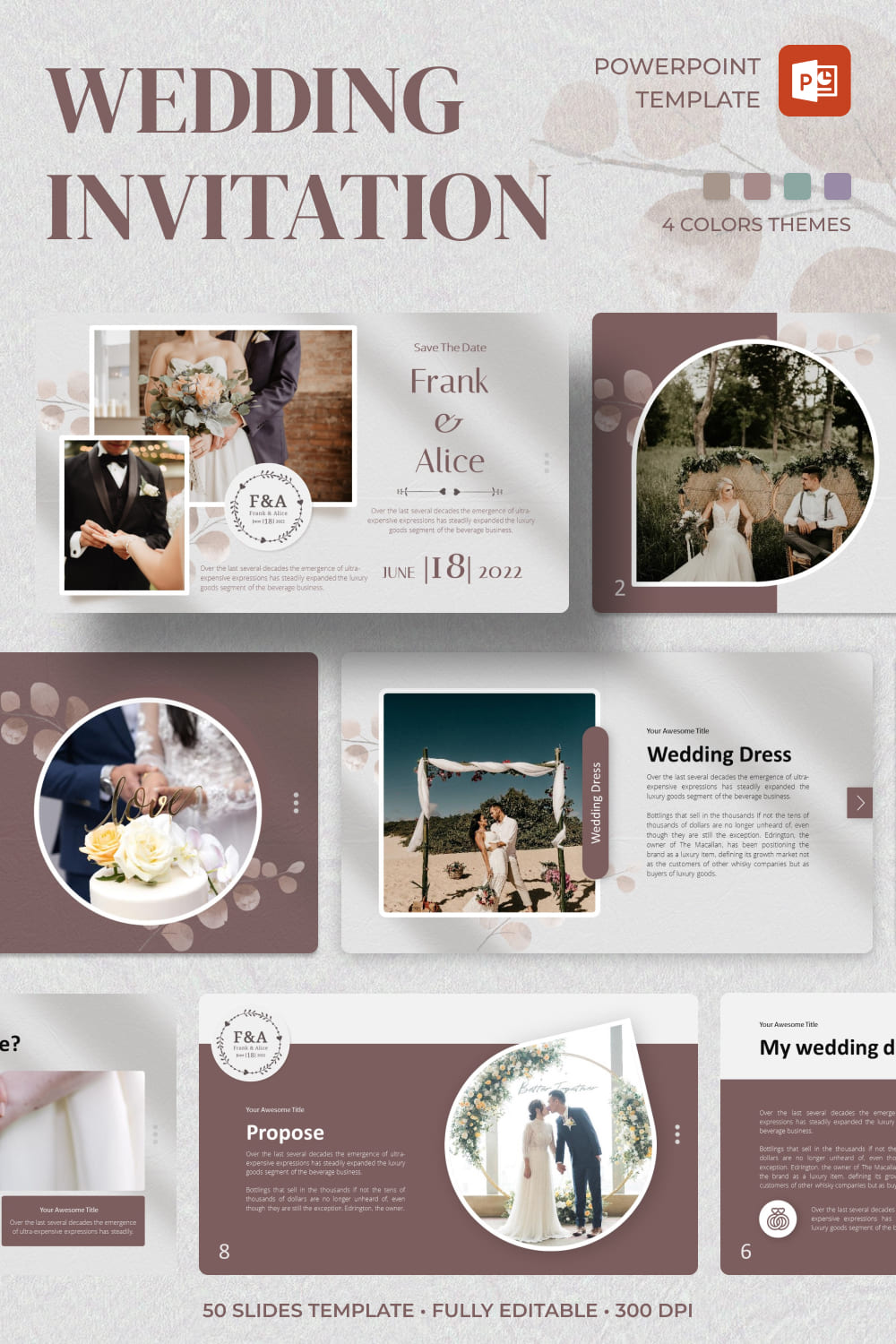 2 weddinginvite powerpoint template 1000h1500