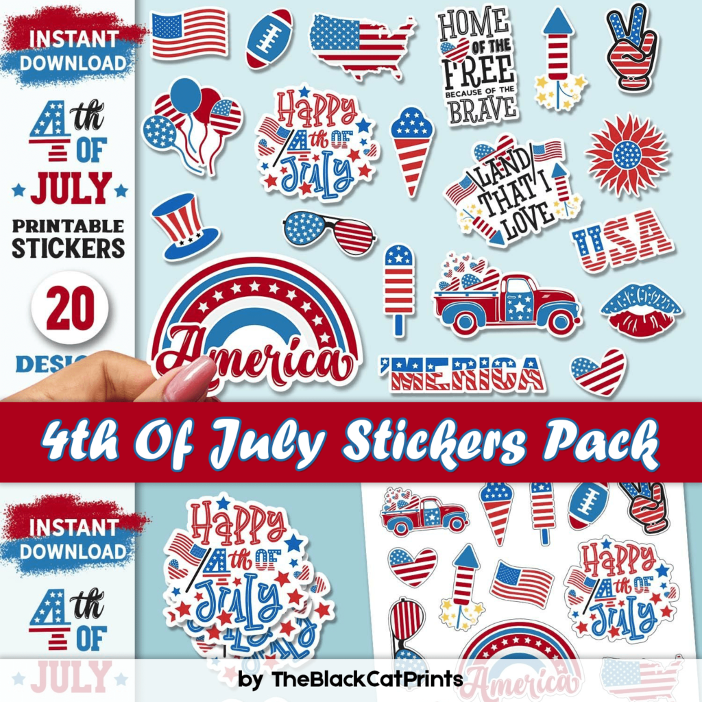 4th Of July Stickers Pack | USA Independence Day Stickers – MasterBundles