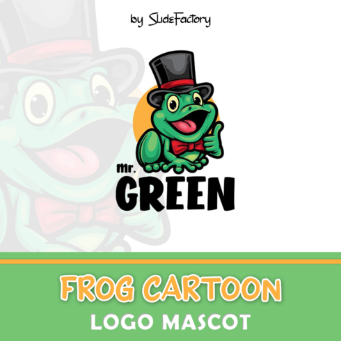 Frog Cartoon Logo Mascot.