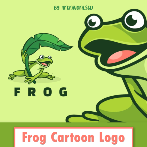 Frog Cartoon Logo.
