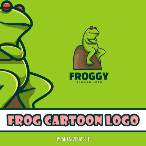 Frog Cartoon Logo.