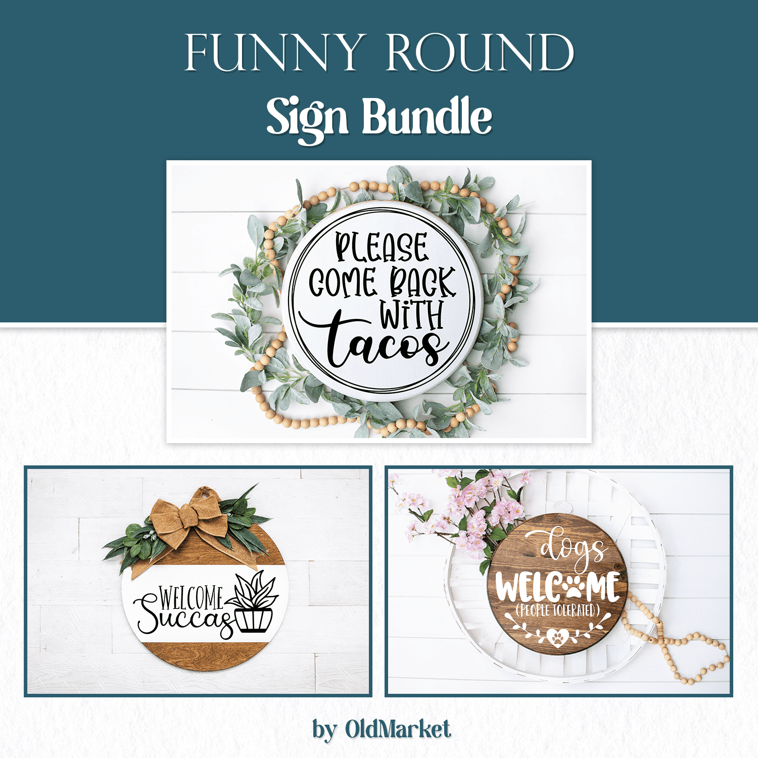 Funny Round Sign Bundle for your creative projects.