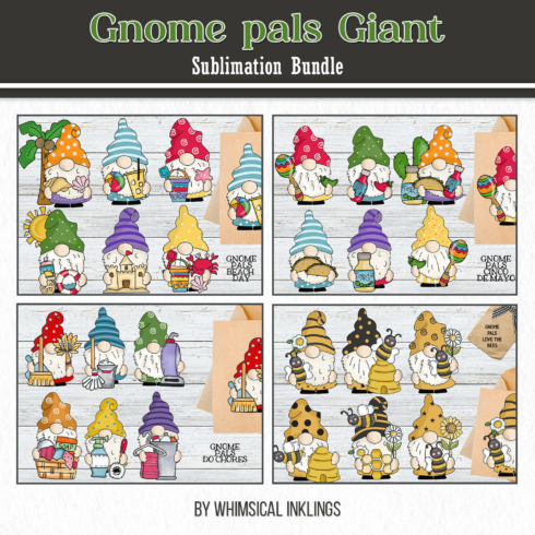 Gnome pals Giant Sublimation Bundle - main image preview.